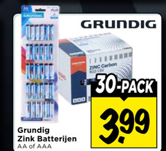  grundig batterijen 30 plas zink aa aaa zinc carbon 1.5v pack 3.99 