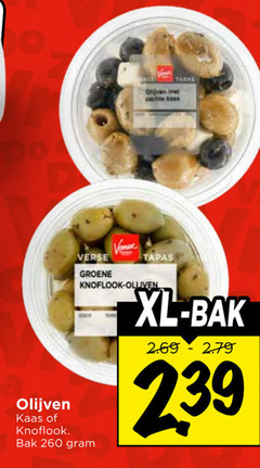  verse olijven 260 groene tapas knoflook kaas bak xl 