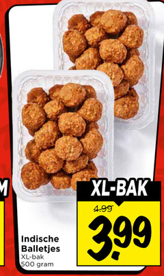  gehaktballetjes 500 indische balletjes xl bak 3.99 