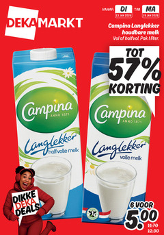  campina melk 1 6 13 19 jan anno langlekker houdbare halfvol pak liter halfvolle volle dikke deka deals 