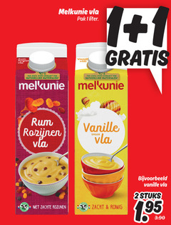  melkunie vla 1 2 rum pak liter dop gemaakt natuurlijke materialen rozijnen vanille zachte zacht romig stuks 