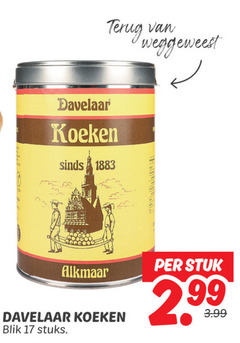  davelaar koeken 17 terug blik stuks stuk 3.99 