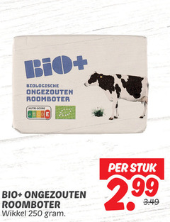  bio plus roomboter 250 biologische ongezouten wikkel stuk 