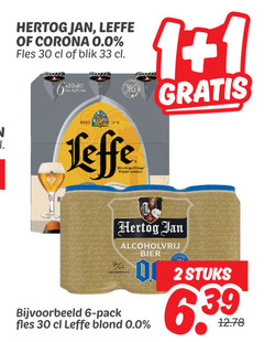  leffe hertog jan corona alcoholvrij bier 1 2 6 20 30 33 0.0 fles blik anno base pack blond stuks 