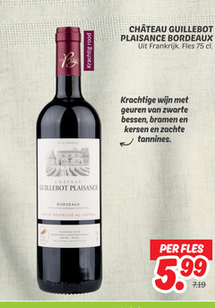  rode wijn vin bordeaux plaisance appellation controlee bouteille rood frankrijk fles geuren zwarte bessen bramen kersen zachte tannines fils saint du bos gironde france produce contient des 5 99 