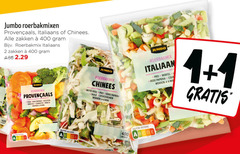  groentenpakket 1 2 400 jumbo roerbakmixen italiaans chinees zakken roerbakmix rode paprika gele broccoli courgette ui wokken min nutri score witte kool prei sperziebonen italiaan wortel gebruiken gekoeld 