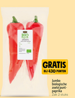  puntpaprika 2 430 jumbo bio logisch groente zoete punt paprika gewicht klasse oorsprong verpakt supermarkten nederland plastic afval landbouw punten biologische zak stuks 