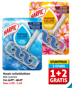  harpic toiletblok 1 2 3 4 elders ocean pacifique stille oceaan anti taches vlekken mousse nettoyante fleurs tropische bloemen fraiche active semaines actieve weken toiletblokken soorten stuks 