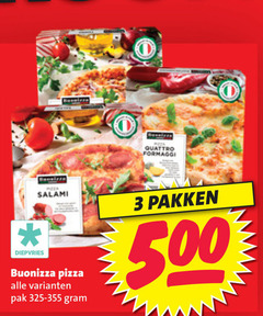  diepvriespizza 3 500 quattro formaggi diepvries pizza salami pak pakken 
