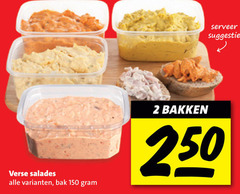  salade 2 150 250 serveer verse salades bak bakken 