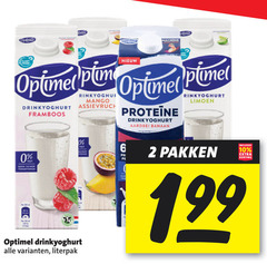  optimel drinkyoghurt 2 6 10 proof mango framboos aardbei banaan limoen pakken 