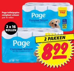  page toiletpapier 2 16 schoon pak rollen vleugje katoen voordeel wave reinigt beter pakken 