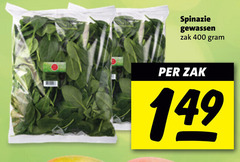  spinazie 400 gewassen zak 