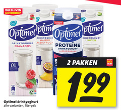  optimel drinkyoghurt 2 6 10 proof mango framboos aardbei banaan limoen pakken 