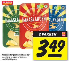  maaslander kaasplakken 2 10 jong zacht karakter gesneden kaas 50 belegen pak 140 150 pakken 