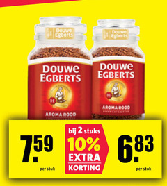  douwe egberts oploskoffie 2 10 aroma rood stuk stuks 