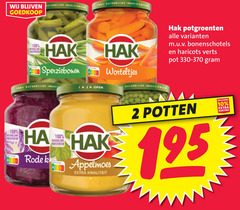  hak groenteconserven appelmoes 2 10 12 100 natuurlijke sperziebonen open worteltjes rode potgroenten bonenschotels haricots verts pot 330-370 potten 