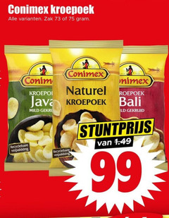  conimex kroepoek 99 zak recyclebare naturel java mild gekruid bali 