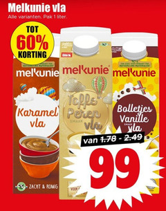  melkunie vla 1 60 99 pak liter vanille gemaakt natuurlijke materialen dop karamel peren zacht romig bolletjes 