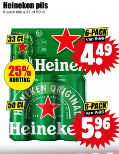  heineken blikjes bier 6 25 33 50 pils pack blik reine weken diplome amsterdam 5.99 original 