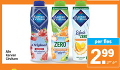  karvan cevitam limonadesiroop 20 100 suiker calorieen original aardbei natuurlijke zero multivruchten refresh sinaasappel gember fles 