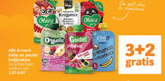  2 3 12 6 merk baby peuter knijpzakjes varieeren olvarit bio kleine keuken biologische banaan pompoen haver organix goodies oatmeal apple banana raspberry blueberry smoothie strawberry kiwi sugar added source fibre kitchen organic bananas eten stimuleren 