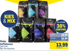  rioba koffiebonen 1 4 8 10 12 30 80 100 mix espresso beans roast medium fruity arabica dark decaf smooth bio easy sweet zak kilo italian style spicy intense robusta fierce royal beha stuk stuks v.a. 