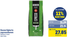 douwe egberts koffiebonen 1 3 11 12 100 espressobonen medium roast zak kilo professional espresso smooth mild beans arabica stuk stuks v.a. 