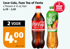  fanta fuze tea coca-cola ice frisdrank cola 1 2 coca flessen liter 00 40 v.a. original taste macs meals spaar zegel leifheit 