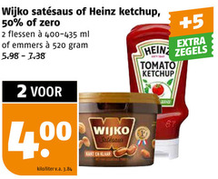  2 50 wijko heinz ketchup zero flessen ml emmers 5 zegels tomato kilo liter v.a. kanten klaar 