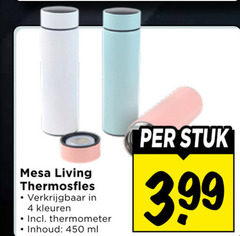  4 450 mesa living thermosfles kleuren thermometer inhoud ml stuk 3.99 