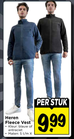  heren fleece vest kleur blauw antraciet maten stuk 