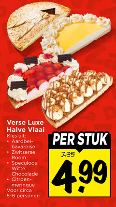  verse luxe halve vlaai aardbei bavaroise zwitserse room speculoos witte chocolade citroen meringue circa personen stuk 