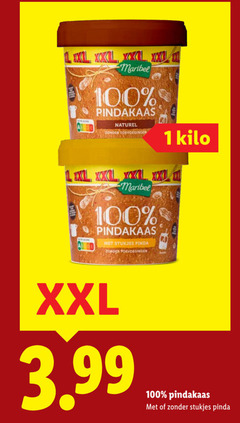  pindakaas 1 100 l xxl xx naturel toevoegingen kilo stukjes pinda 