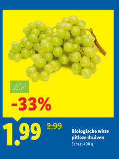  druiven 400 biologische witte pitloze schaal 