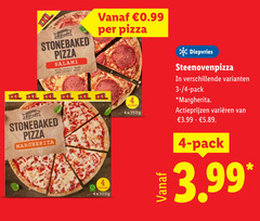  diepvriespizza 4 pizza salami xxl margherita diepvries steenovenpizza pack varieeren 3.99 