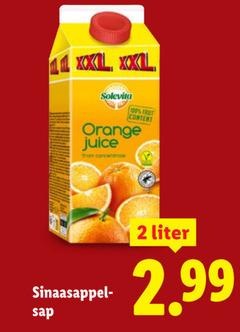  2 11 100 xxl solevita content orange juice from concentrate sinaasappel sap liter 