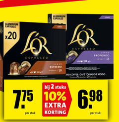  douwe egberts l or koffiecups 2 10 20 aluminium capsules espresso profondo estremo stuks coffee cafe stuk 