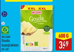  kaasplakken 48 600 xxl milsani gouda slices dry matterende vegetarisch nutri score vegetarian mild strong ge 