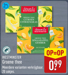  westminster thee 20 groene citroen citroengras theezakjes verfrissend zacht people nature sinaasappel gember zoet kruidig gearomatiseerd meerdere zakjes 