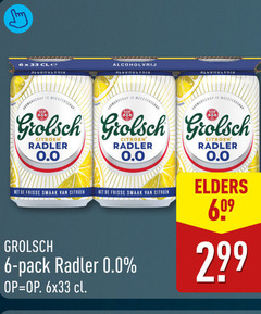  grolsch radler bier 6 33 alcoholvrij meesterschap meester citroen 0.0 frisse pack elders 60 