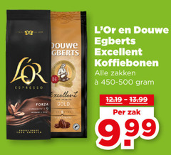  douwe egberts l or koffiebonen 19 espresso forza intensity excellent gold zakken zak 