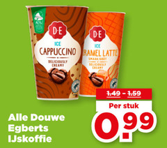  douwe egberts ijskoffie less ice cappuccino latte creamy gout stuk 