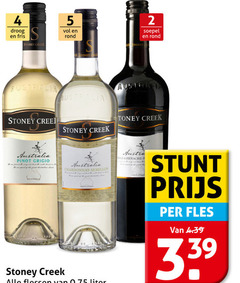  rose witte wijn rode 2 4 5 droog fris rond soepel stoney creek australia clancy pinot grigio chardonnay semillon raza grenache fles 