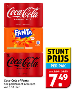 coca-cola fanta frisdrank cola 12 90 coca original taste refreshing orange new this wrap recycled plastic and help recycle zero sugar calories pakken blikjes liter pak 