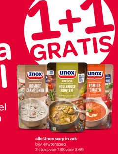  unox soep 1 2 romige champignon groenten tomaten hollandse erwten zak erwtensoep stuks 