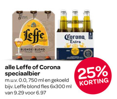  leffe corona blikjes bier speciaalbieren 25 750 blonde blond speciaalbier ml gekoeld fles 