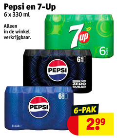  pepsi 7-up cola frisdrank 6 7 60 330 up ml taste zero sugar pak 