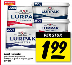  200 250 1901 gezouten roomboter ongezouten lurpak smeerbaar wikkel kuip stuk 