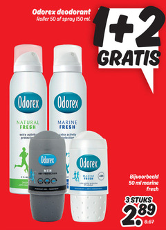  50 150 odorex deodorant roller spray ml 2 natural fresh activity protection marine anti men dry transpirant alcohol 3stuks 